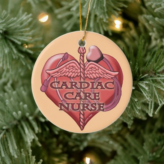 Hart Caduceus Cardiac Care Nurse Keramisch Ornament (Boom)