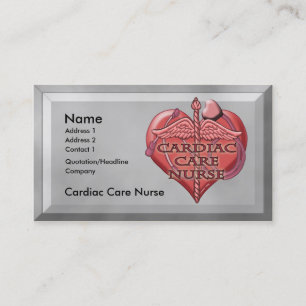 Hart Caduceus Cardiac Care Nurse Visitekaartje
