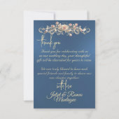 Hart & Calligrafie - Blauw Bedankkaart (Achterkant)