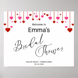 Hart Calligrafie Bruidsdouche Bord Poster