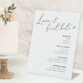 Hart Calligrafie Liefde Op Het Eerste Gezicht Nage Reclamebord Met Voetstuk