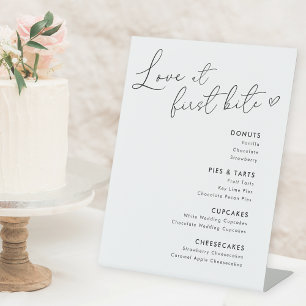 Hart Calligrafie Liefde Op Het Eerste Gezicht Nage Reclamebord Met Voetstuk
