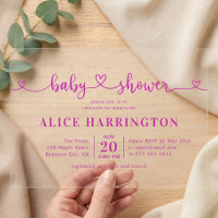 Hart Calligrafie Minimalistische Roze Baby Shower