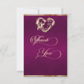 Hart & Calligrafie - Pruim Bedankkaart (Voorkant)