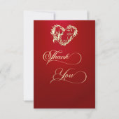 Hart & Calligrafie - Rood Bedankkaart (Voorkant)