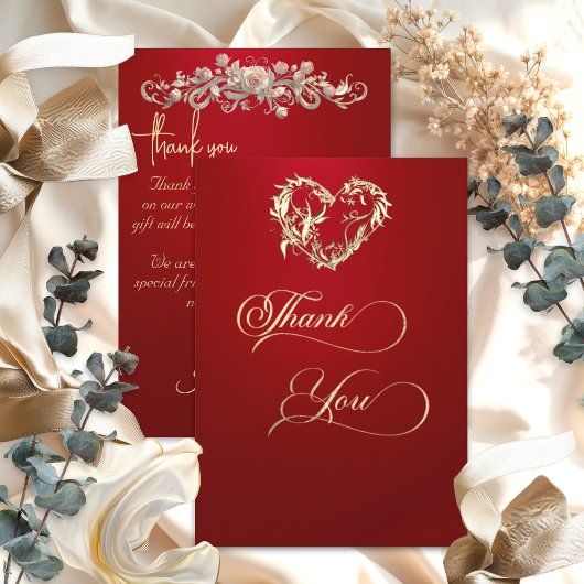 Hart & Calligrafie - Rood Bedankkaart
