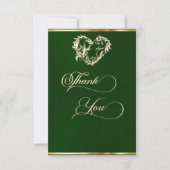 Hart & Calligrafie - Smaragd Bedankkaart (Voorkant)
