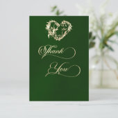 Hart & Calligrafie - Smaragd Bedankkaart (Staand voorkant)