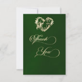 Hart & Calligrafie - Smaragd Bedankkaart (Voorkant)