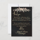 Hart & Calligrafie - Zwart Bedankkaart (Achterkant)