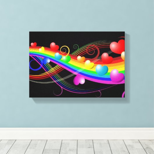 hart canvas afdruk (Insitu (Houten vloer))