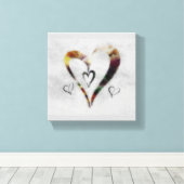 hart canvas afdruk (Insitu (Houten vloer))