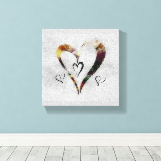 hart canvas afdruk (Insitu (Houten vloer))