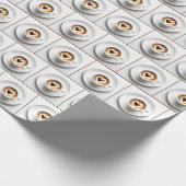 Hart Cappuccino Cup op wit Cadeaupapier (Hoek)