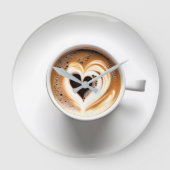 Hart Cappuccino in witte koffiekop Grote Klok (Voorkant)