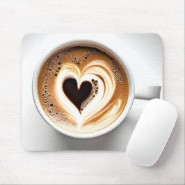 Hart Cappuccino in witte koffiekop Muismat