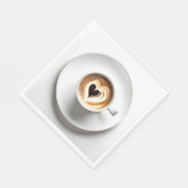 Hart Cappuccino in witte koffiekop Servet (Hoek)