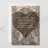 Hart Carved Tree & Lights Wedding Invitations Kaart (Voorkant)