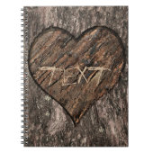 Hart Carved Tree Trunk Bark Rustin Journal Notitieboek (Voorkant)