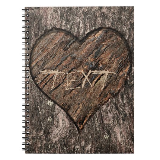 Hart Carved Tree Trunk Bark Rustin Journal Notitieboek (Voorkant)