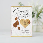 Hart Carving Save The Wedding Date Uitnodiging (Staand voorkant)