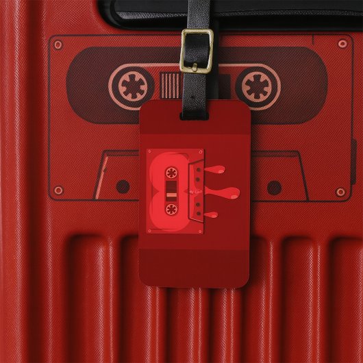 Hart Cassettebandje met smeltende druppels Bagagelabel