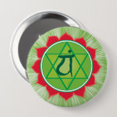 Hart Chakra Anahata Ronde Badge Button 4,0 Cm (Voorkant /achterkant)