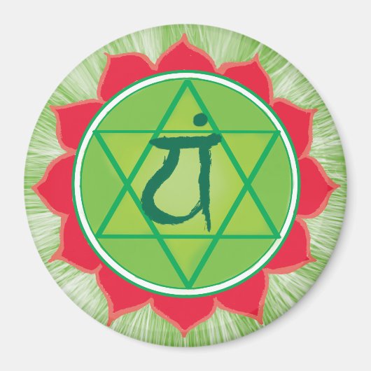 Hart Chakra Anahata ronde magneet (Voorkant)