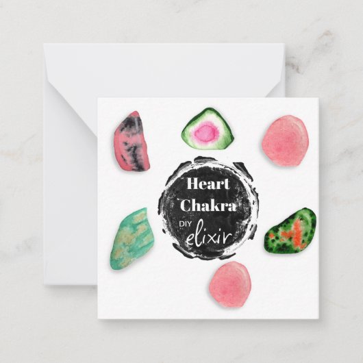 *~* Hart Chakra Elixir AP64 Stenen Notitiekaartje (Voorkant)