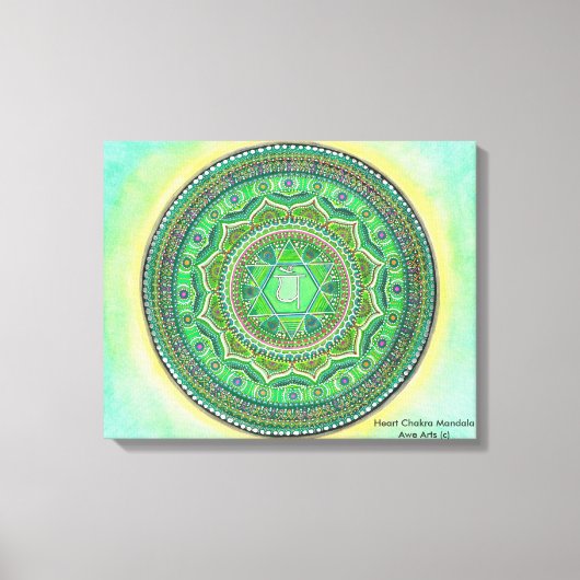 Hart Chakra Mandala Canvas Kunst (Voorkant)