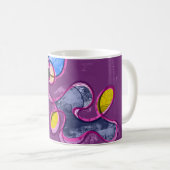 Hart Chakra (paarse versie) abstract koffiemok (Voorkant rechts)