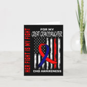 Hart Chd Bewustzijn Grote Kleindochter USA Vlag Kaart (Voorkant)