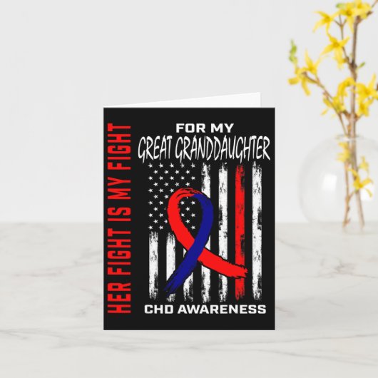 Hart Chd Bewustzijn Grote Kleindochter USA Vlag Kaart (Gele Bloem)