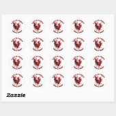 Hart chocolade liefde zoete snoep favoriet rood wi ronde sticker (Vel)