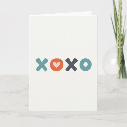 Hart Cirkel Xoxo Liefdeskaart Kaart (Voorkant)