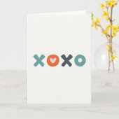 Hart Cirkel Xoxo Liefdeskaart Kaart (Gele Bloem)