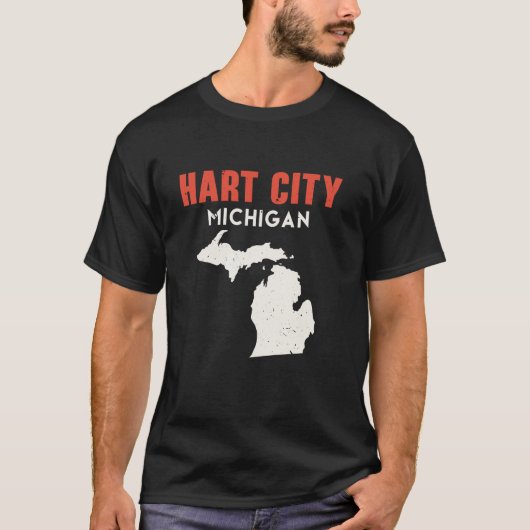 Hart City Michigan Verenigde Staten Reizen Michiga T-shirt (Voorkant)