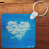 Hart Cloud Metal Circle Sleutelhanger, 2" Sleutelhanger (Achterkant)