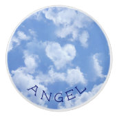 Hart Cloud Sky Leuk Leuk Leuk Modern Blauw Custom  Keramische Knop (Voorkant)