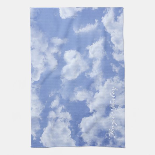 Hart Cloud Sky Leuk Leuk Leuk Modern Blauw Custom  Theedoek (Verticaal)