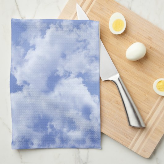 Hart Cloud Sky Leuk Leuk Leuk Modern Blauw Custom Theedoek (Quarter Fold)