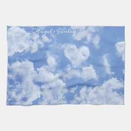 Hart Cloud Sky Leuk Leuk Leuk Modern Blauw Custom  Theedoek