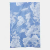 Hart Cloud Sky Leuk Leuk Leuk Modern Blauw Custom Theedoek (Verticaal)