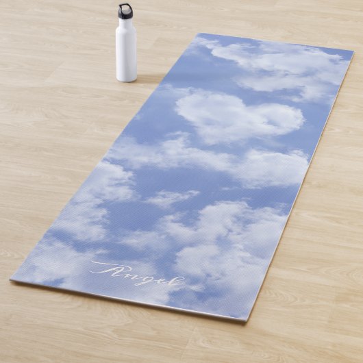 Hart Cloud Sky Leuk Leuk Leuk Modern Blauw Custom  Yogamat (In situ)