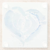 Hart coaster blauw glazen onderzetter (Achterkant)