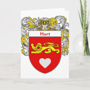 Hart Coat of Arms/Family Crest (Mantled) Feestdagen Kaart