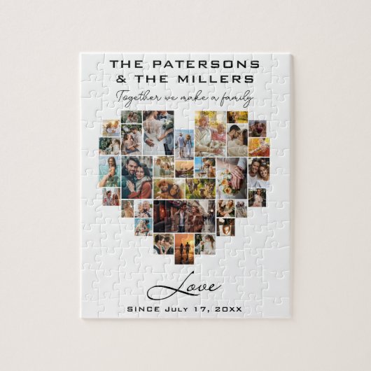 Hart Collage Foto's Familie Jubileum Verzameling Legpuzzel (Verticaal)