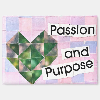 Hart Collage Kunst Roze Paars Boho Romantisch Magneet