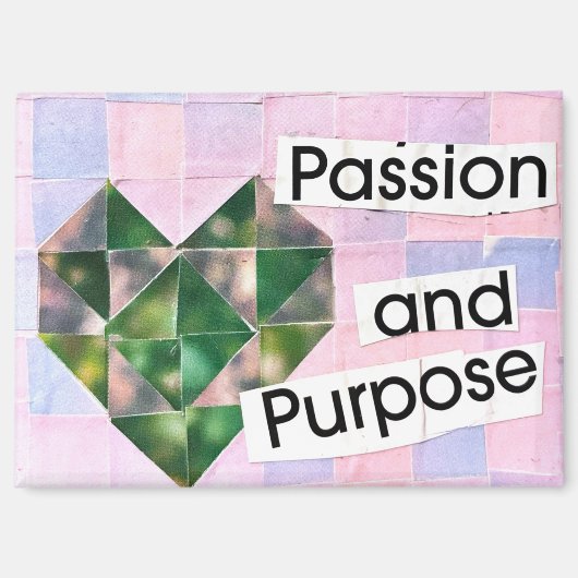 Hart Collage Kunst Roze Paars Boho Romantisch Magneet (Voorkant)