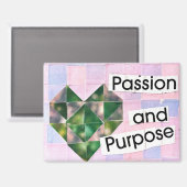 Hart Collage Kunst Roze Paars Boho Romantisch Magneet (Voorkant / Achterkant)